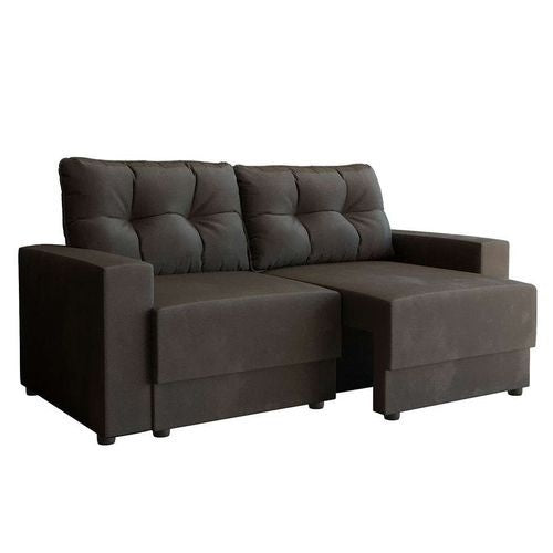 Sofá 3 Lugares Retrátil Lubeck Suede Grafite 180 cm